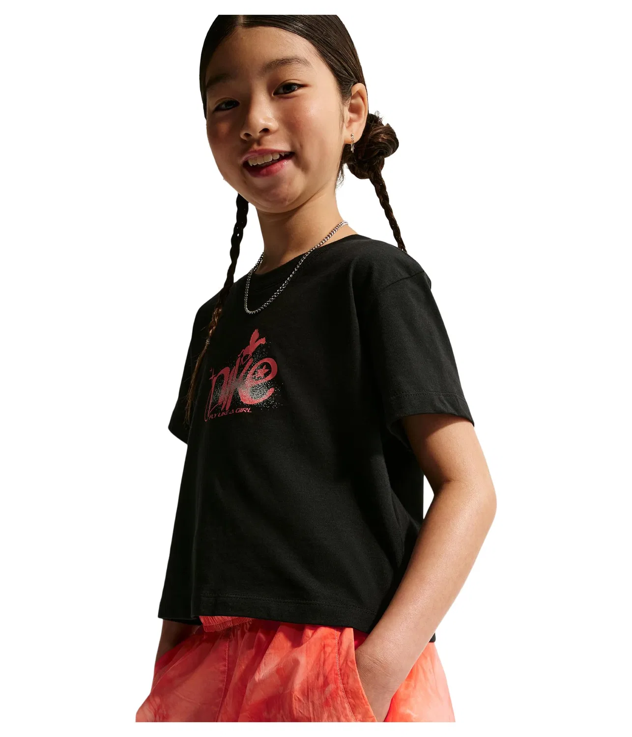 Тканые шорты Sportswear Club (для детей постарше) Nike Kids, Arctic Orange/Soft Pearl — фото 2
