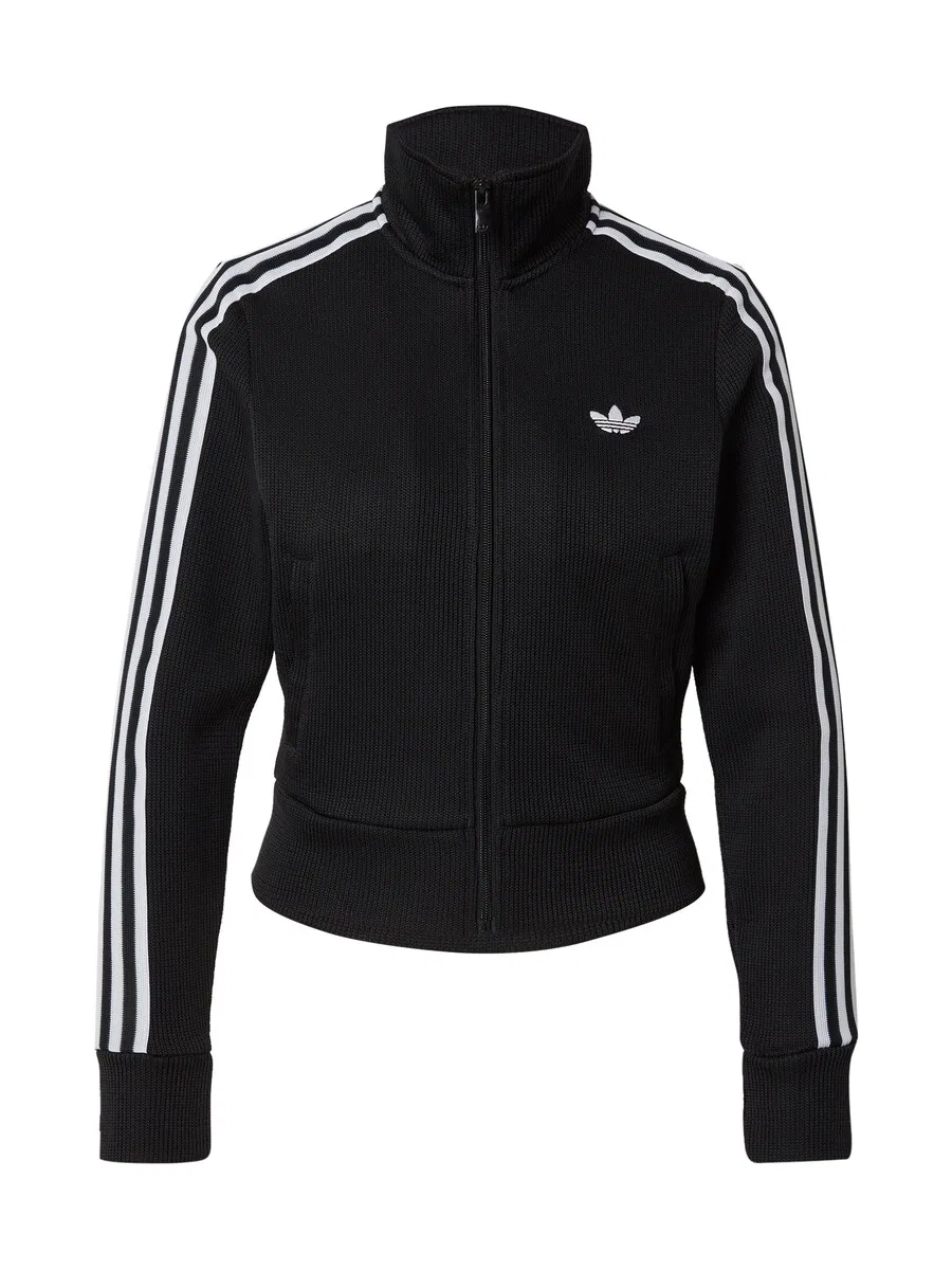 Вязаный кардиган ADIDAS ORIGINALS 'Firebird Adicolor' черного цвета
