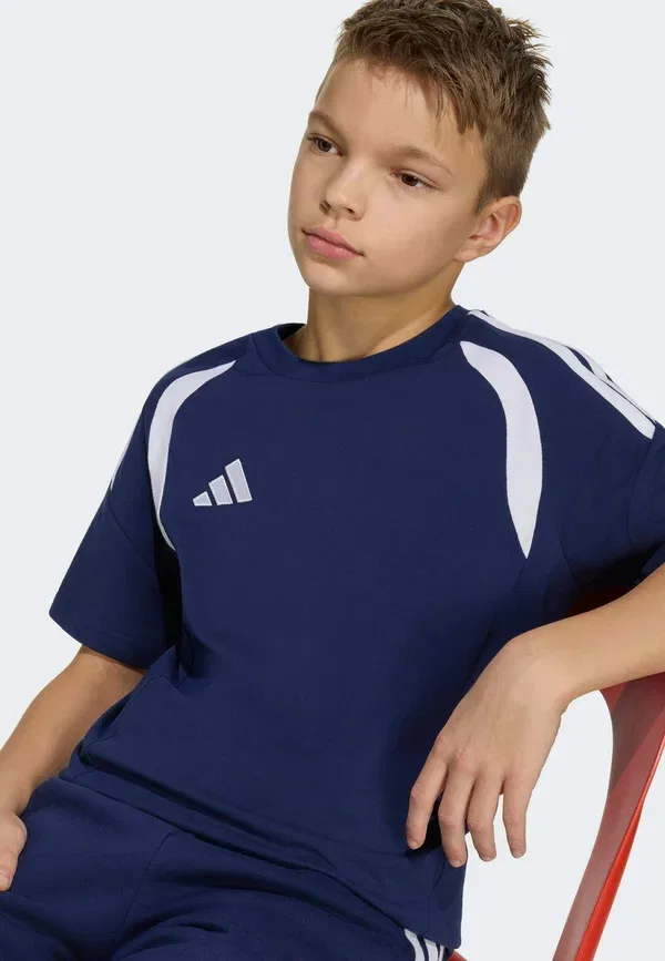 Футболка унисекс Tiro League 26 - спортивная футболка Adidas Performance, белый/темно-синий — фото 4