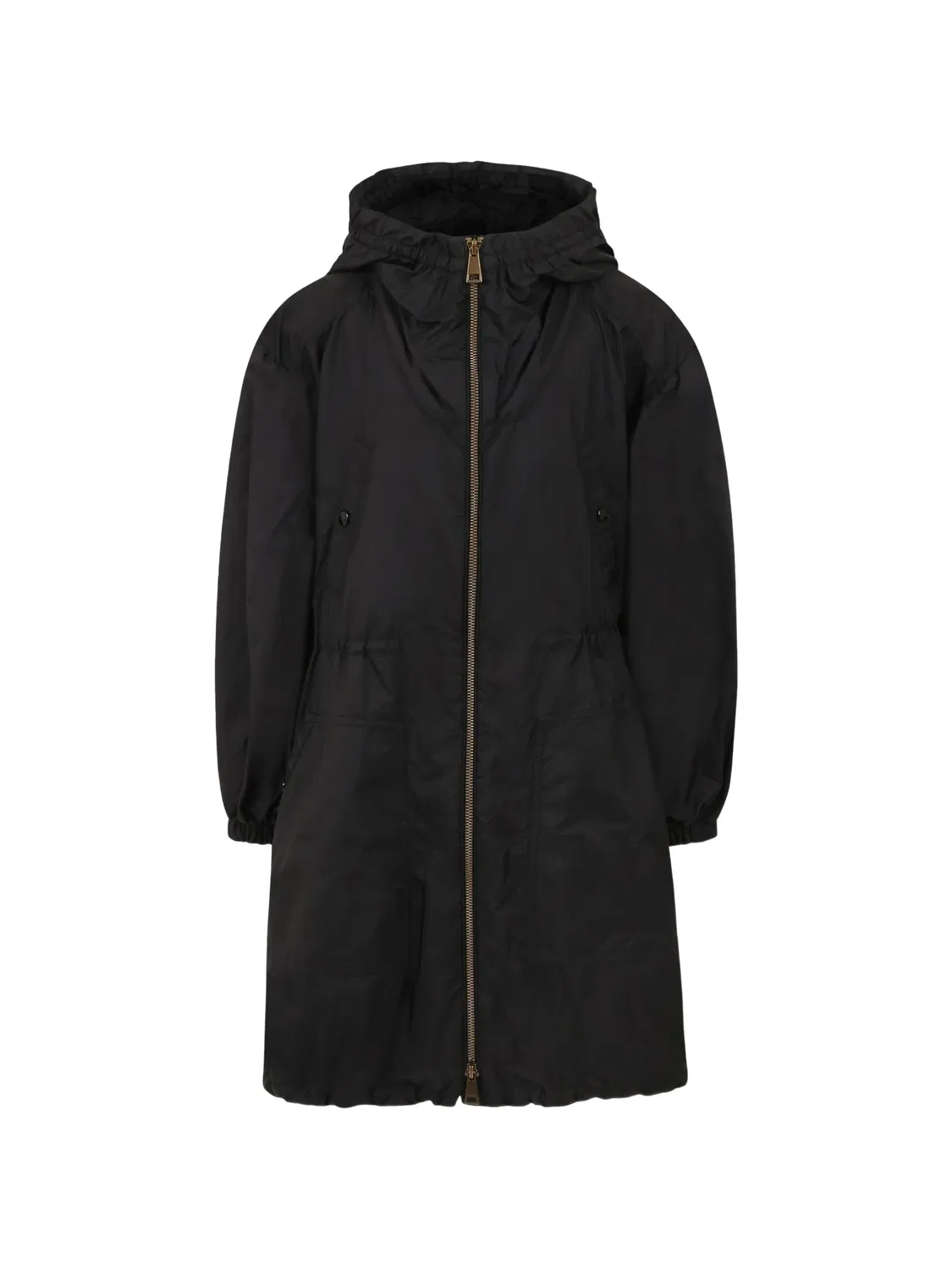 Пальто с капюшоном и логотипом Moncler, черный