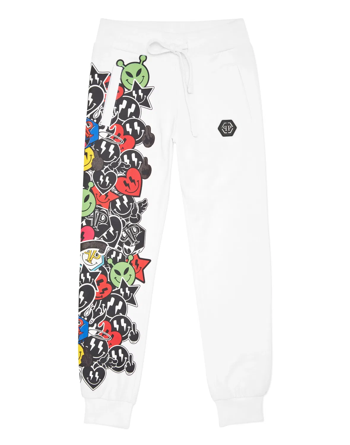 Детские спортивные штаны с графичным принтом Smile PHILIPP PLEIN, White