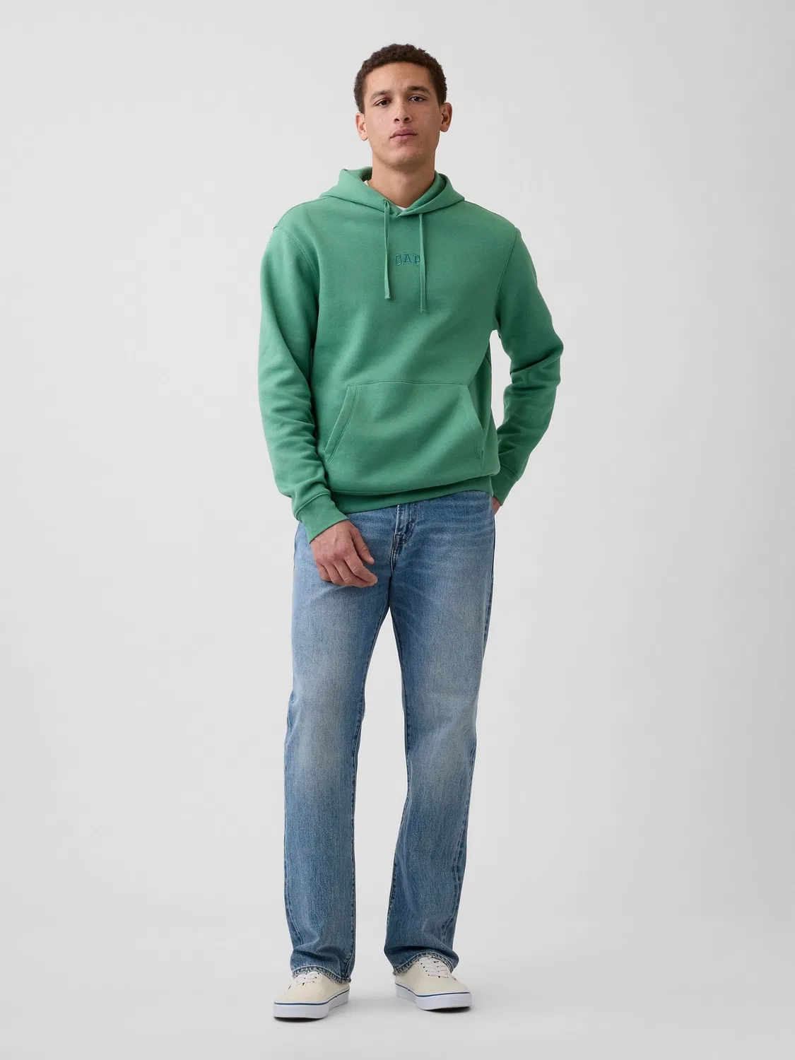 Худи Relaxed Mini-Logo Gap, зеленый — фото 3