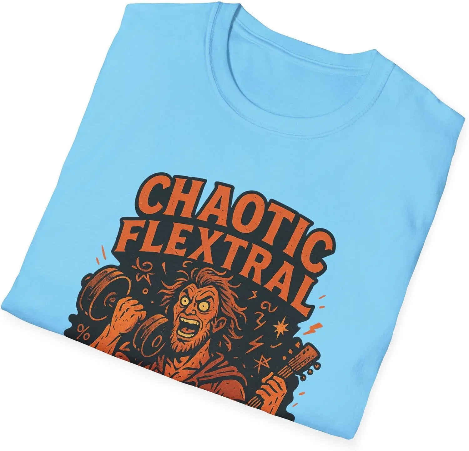 Футболка с принтом Chaotic Flextral Gildan 64000, Sky — фото 4