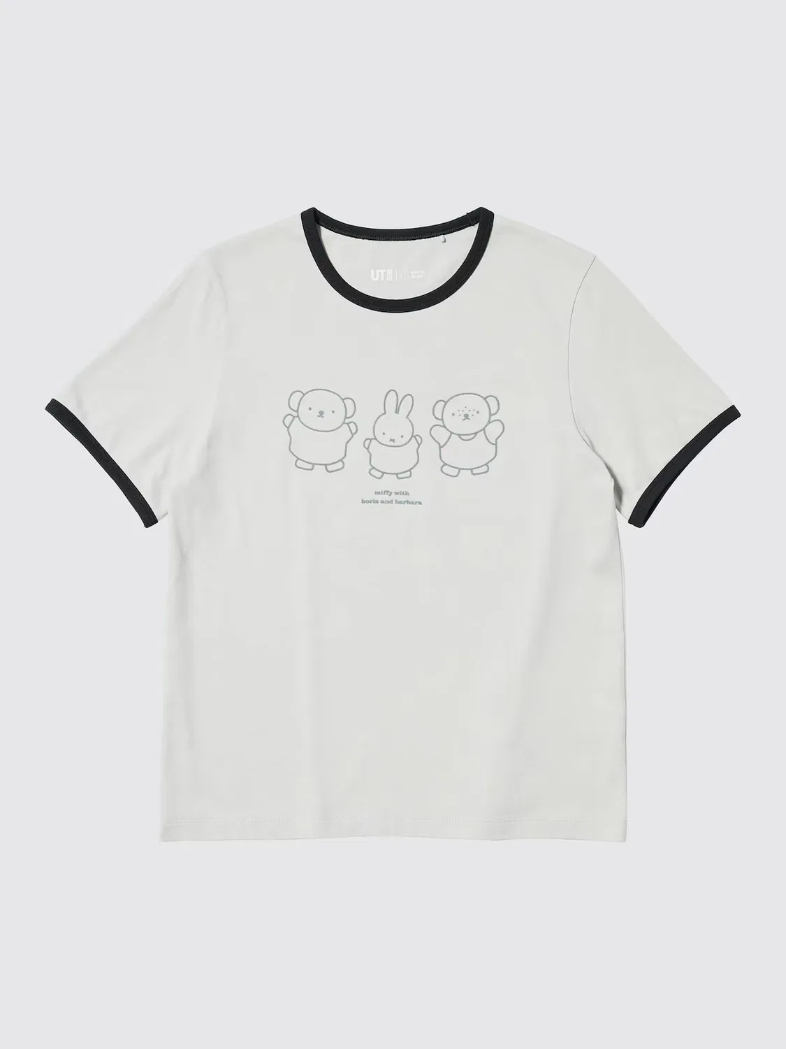 Футболка Uniqlo, с графическим принтом Миффи, светло-серый — фото 3