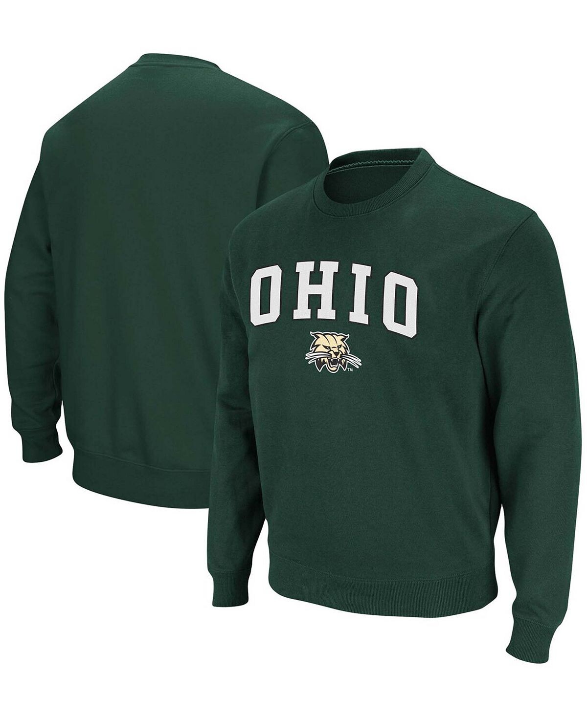 

Мужская зеленая толстовка из твила с логотипом ohio bobcats arch tackle Colosseum, зеленый