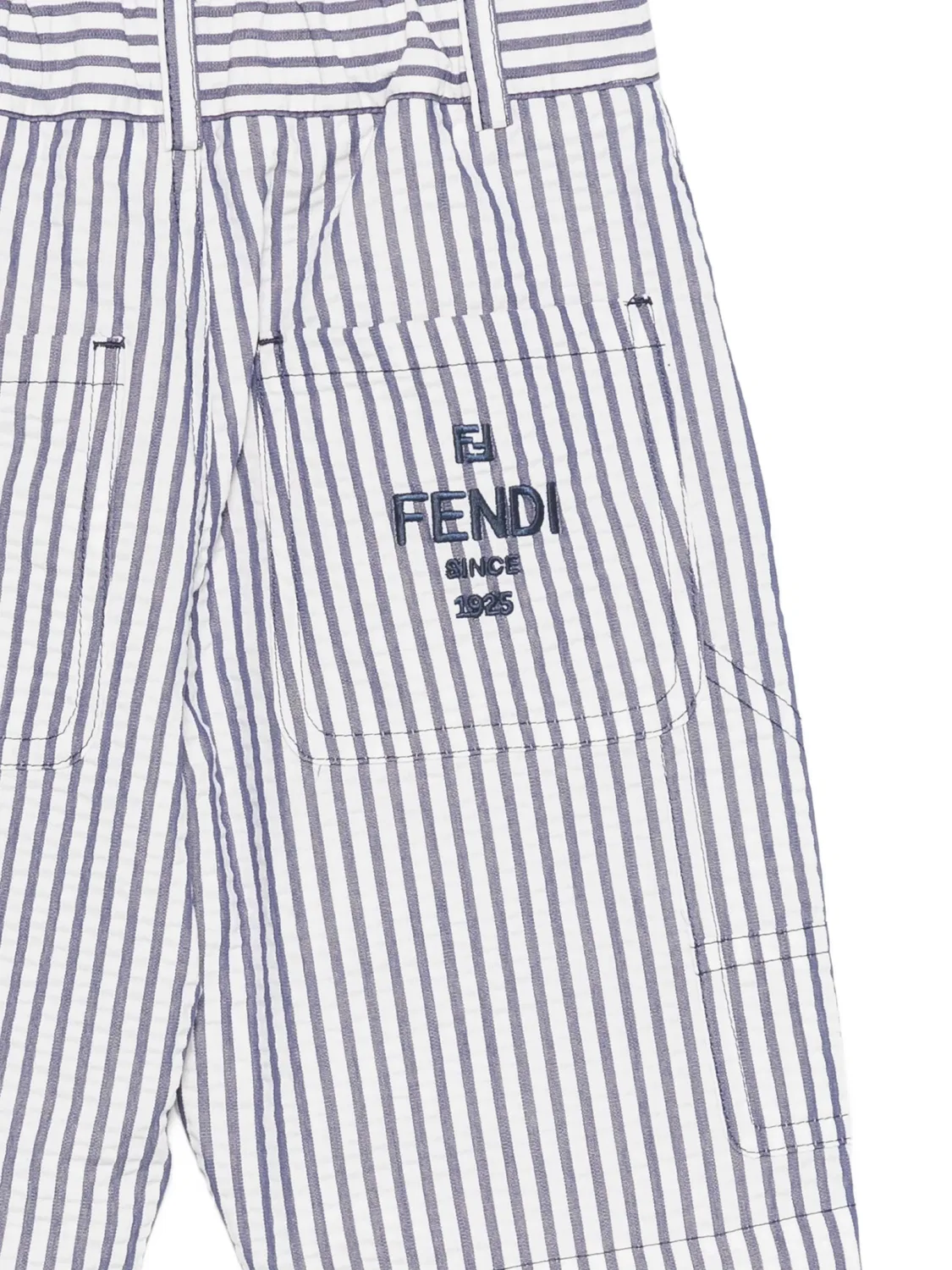 Шорты в синюю полоску FENDI, синий — фото 2