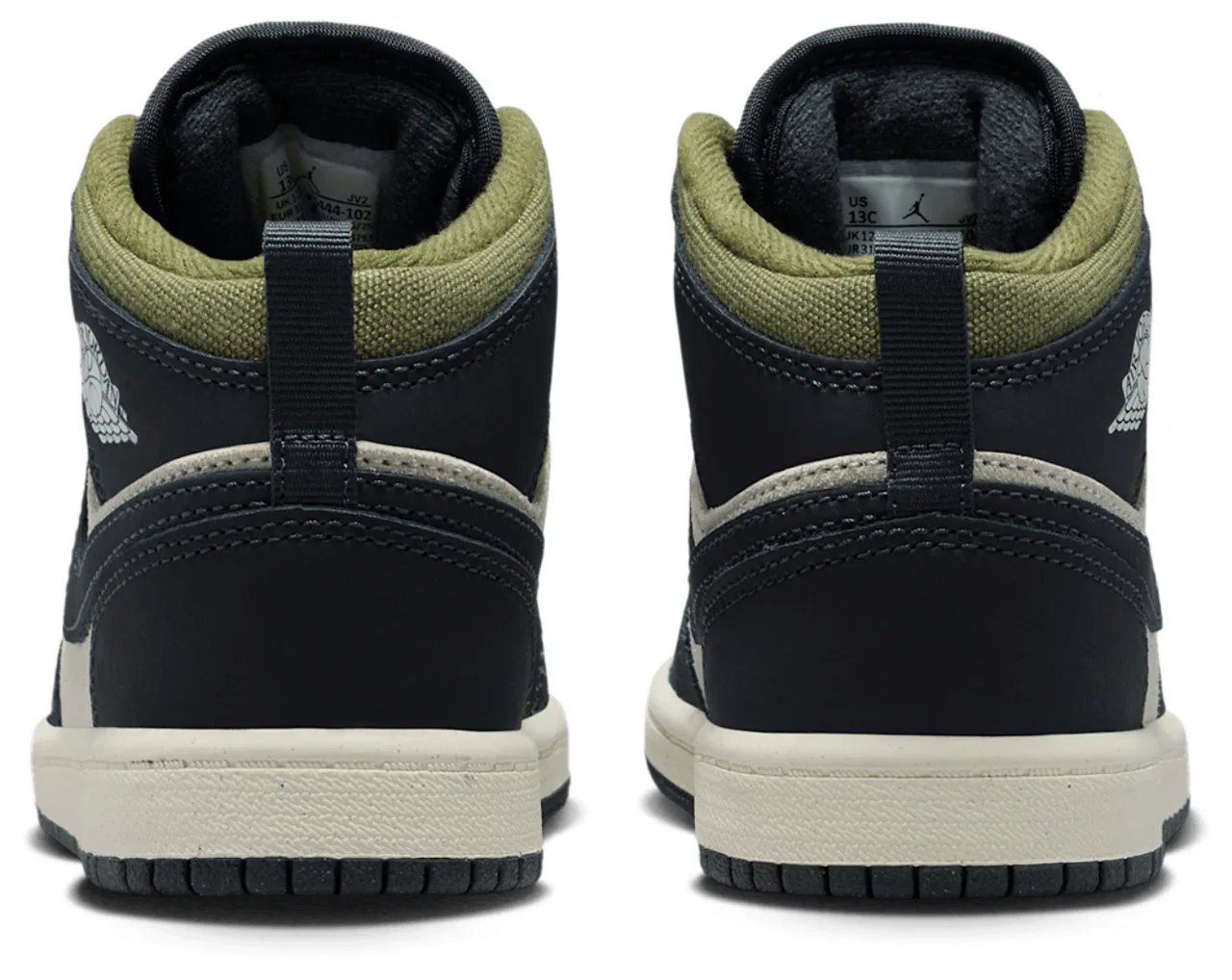 Кроссовки для мальчиков Jordan 1 Mid SE, цвет Light Orewood/Off Noir/Medium Olive — фото 3