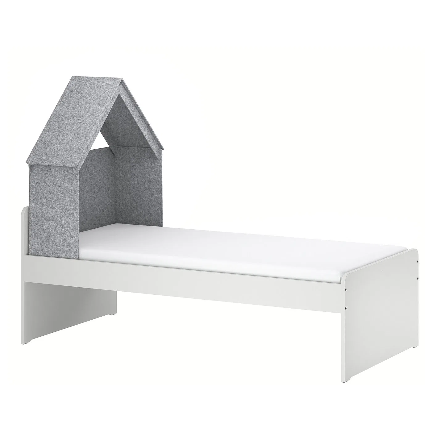 Каркас кровати с изголовьем-органайзером IKEA SLАKT, 90x200 см, белый/серый