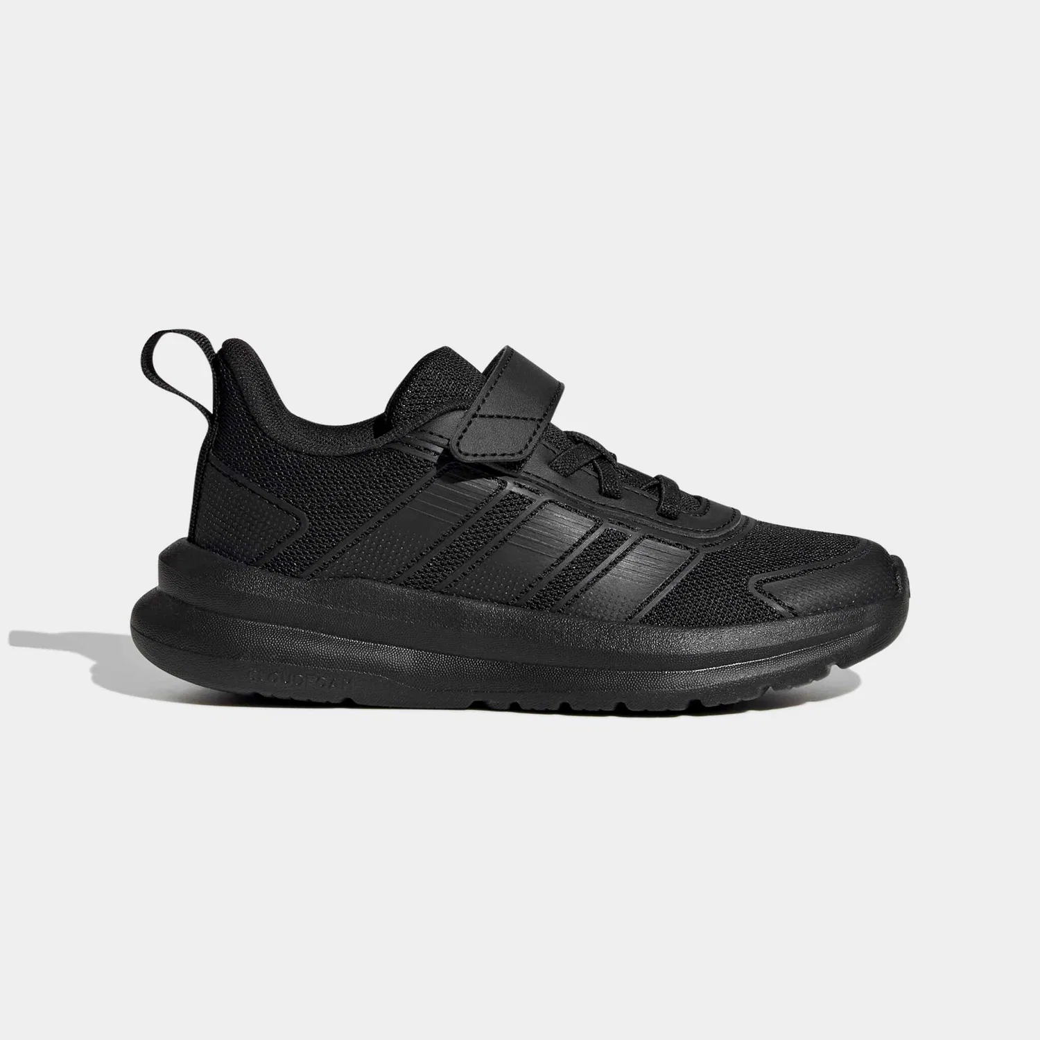 Детские кроссовки с эластичными шнурками и липучкой Adidas, Black — фото 2