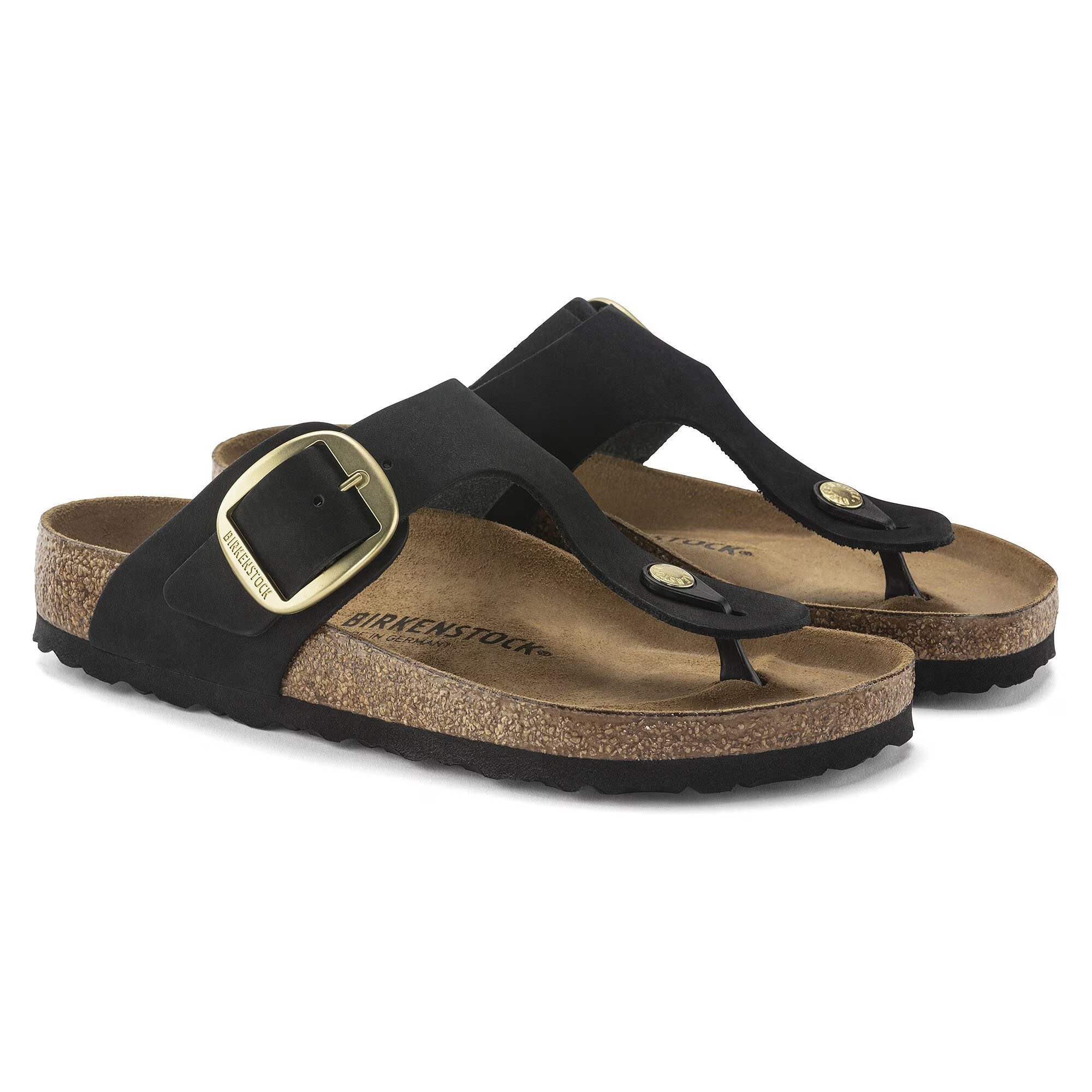 Сандалии Birkenstock Gizeh Big Buckle Nubuk Leather 1024107, черный — фото 4