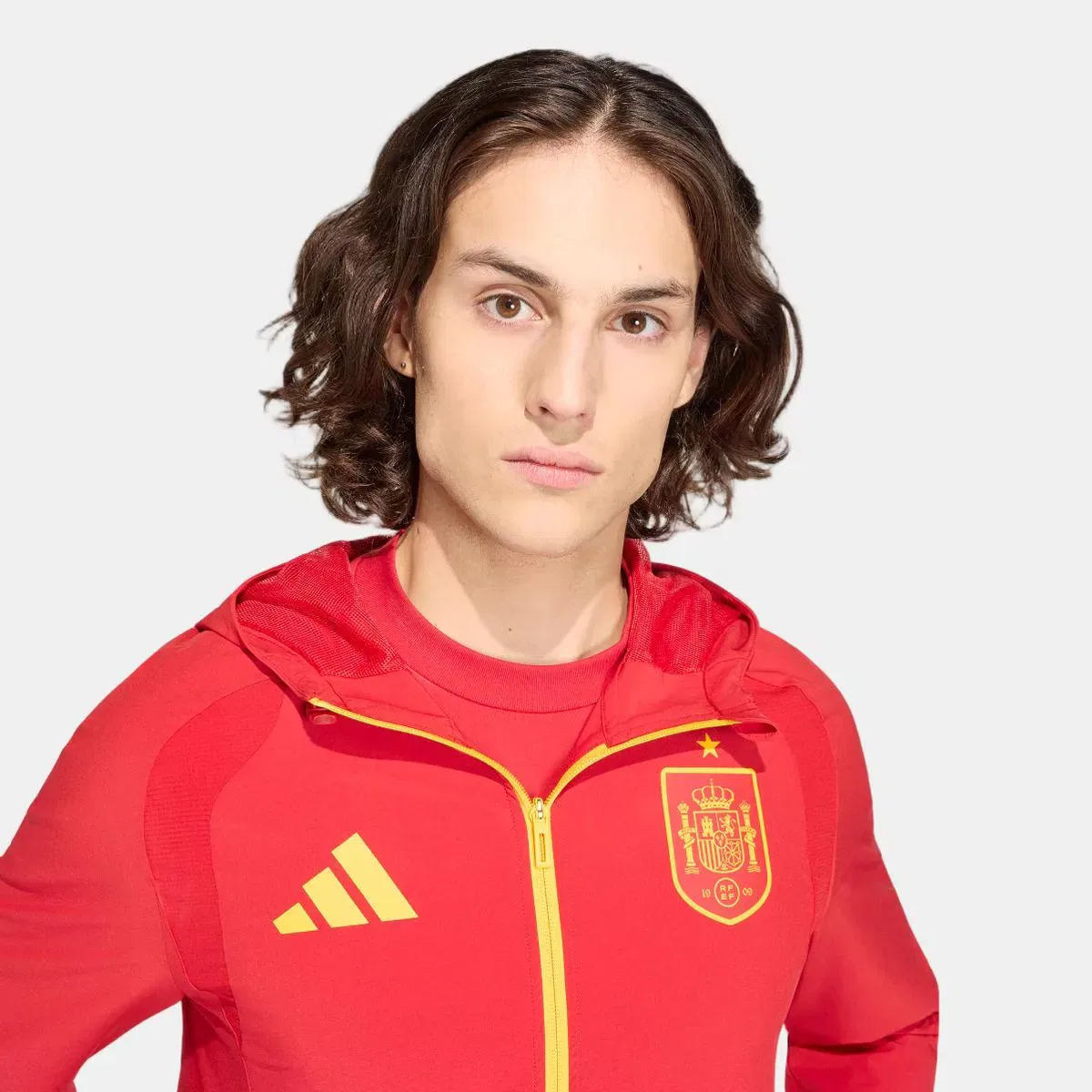 Мужская ветровка с принтом España Mundial 2026 Tiro Travel adidas, Красный — фото 3