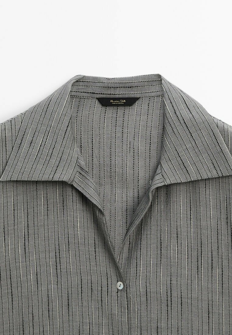 

Блузка на пуговицах WITH DETAIL Massimo Dutti, темно-серый