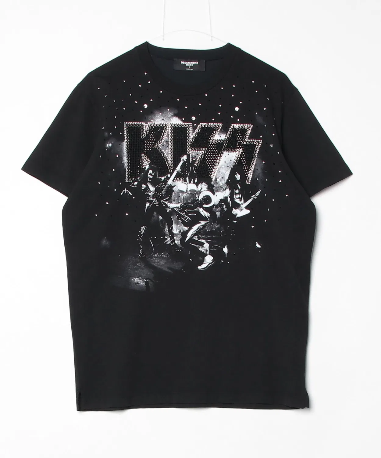Мужская футболка с принтом KISS Cigarette Fit Black Pressato DSQUARED2, Черный