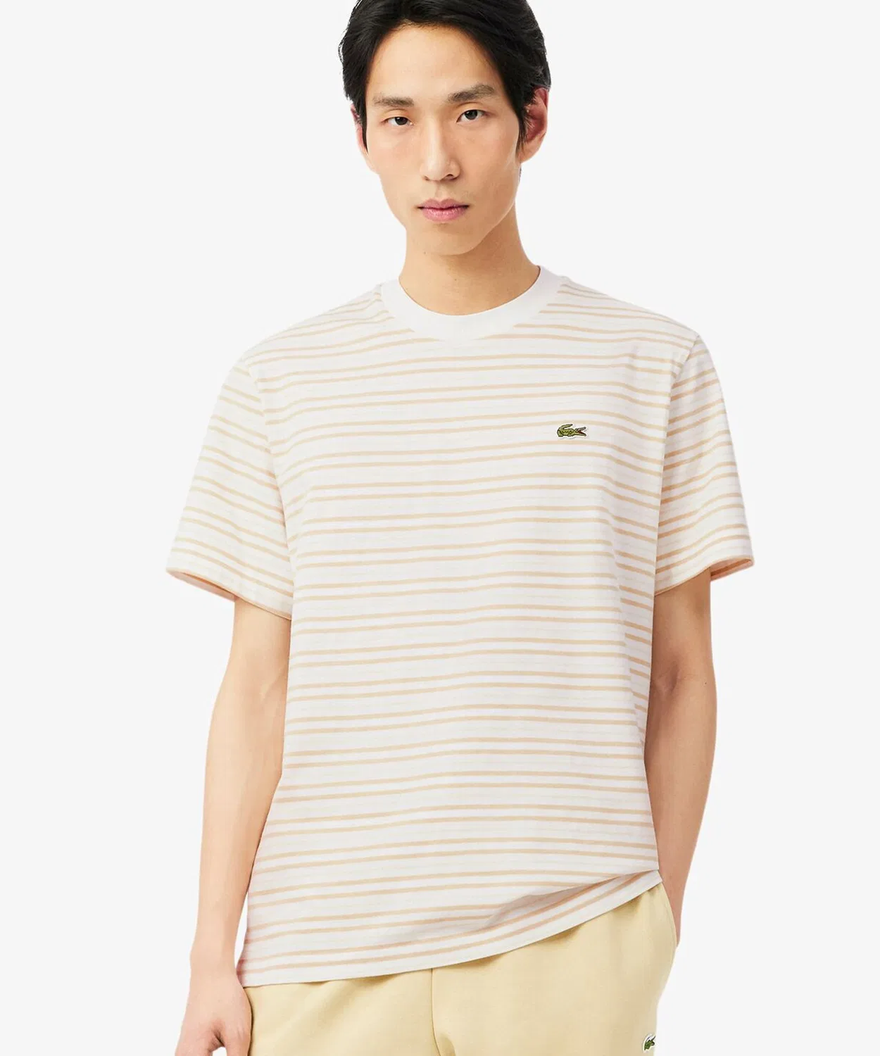 Мужская футболка с полосками LACOSTE, Beige