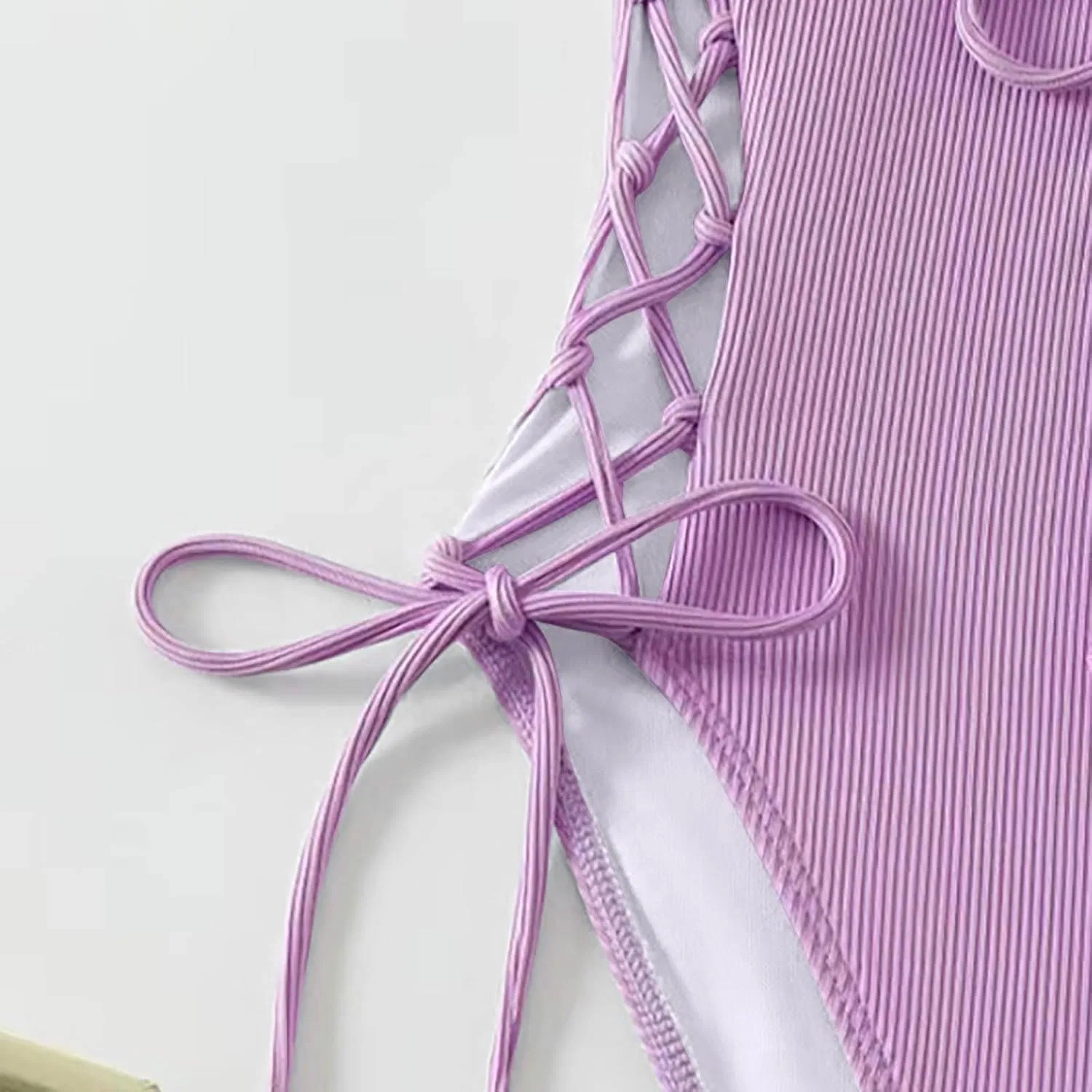 Женский цельный купальник с V-образным вырезом Generic, Purple6 — фото 4