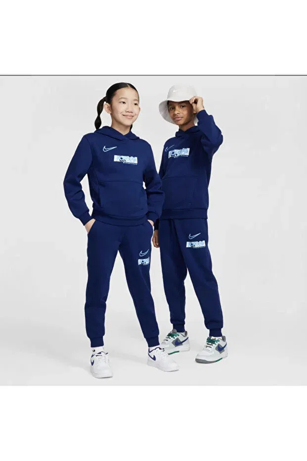 Детские спортивные штаны для девочек из футера Erling Haaland Club Fleece Jogger Nike, Navy Blue