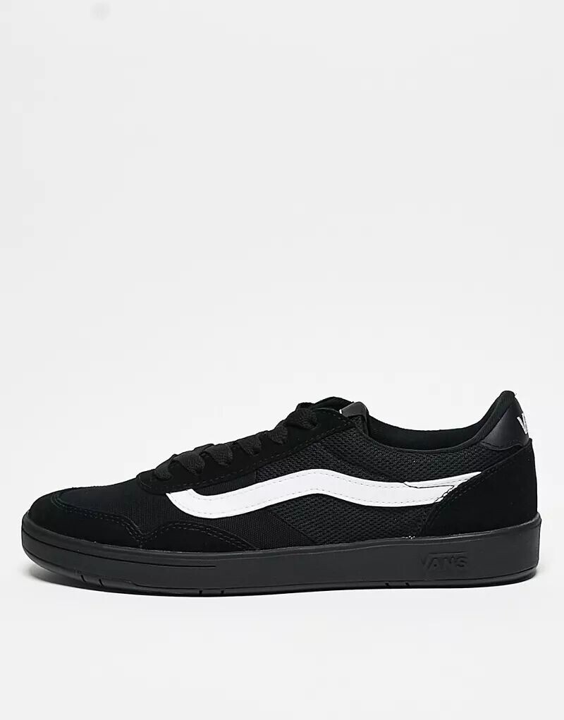 Черные кроссовки Vans Cruze с белыми полосками по бокам