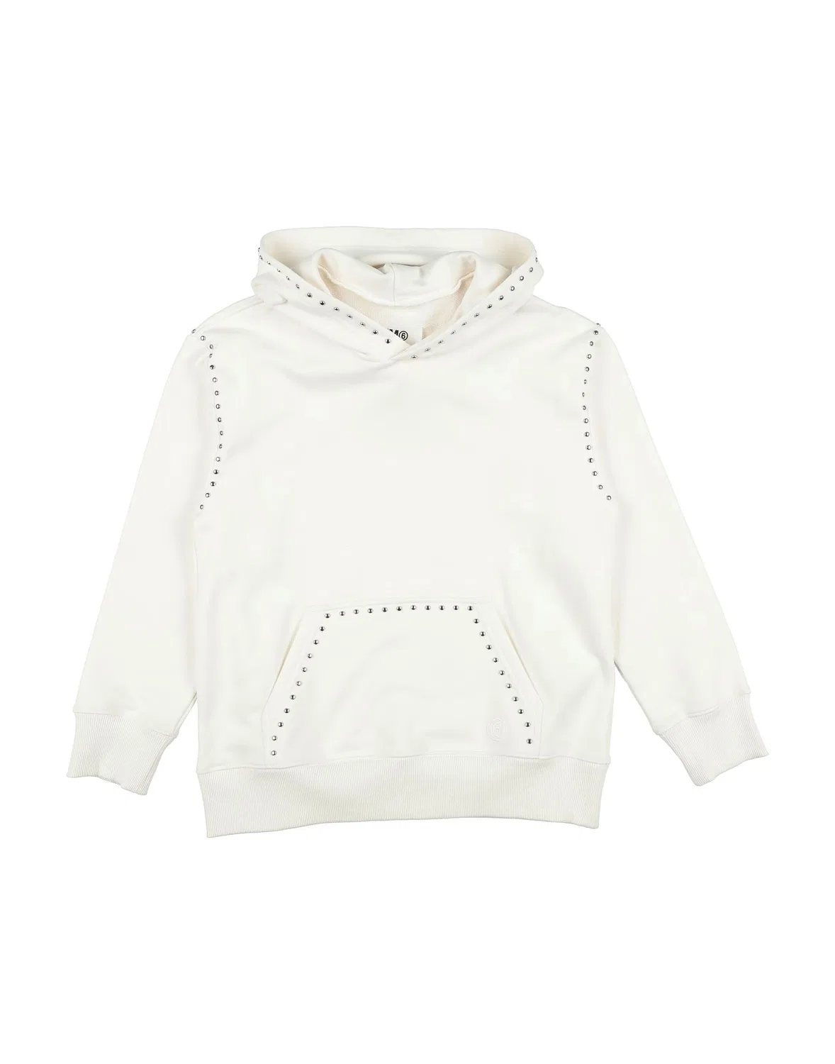 Свитшот из французского футера с капюшоном MM6 Maison Margiela, белый