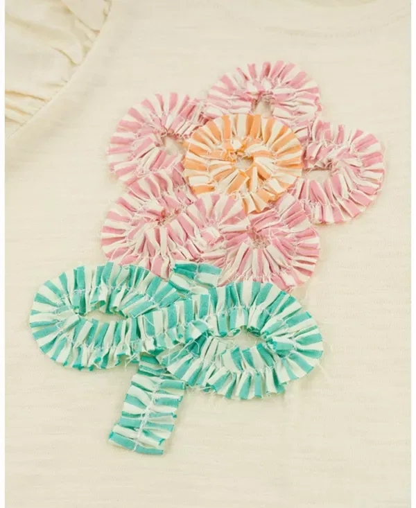 Детский топ для девочек с оборками Cabana Ruffle Daisy Applique Butterfly Oh Baby!, Butter — фото 3