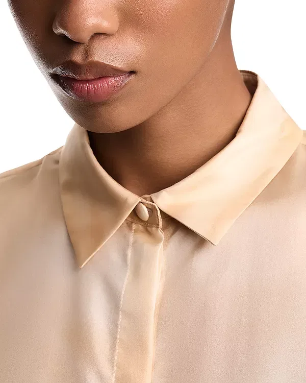 Женская блуза из шелка с принтом Emporio Armani, Dawn/Dune Water Color — фото 4