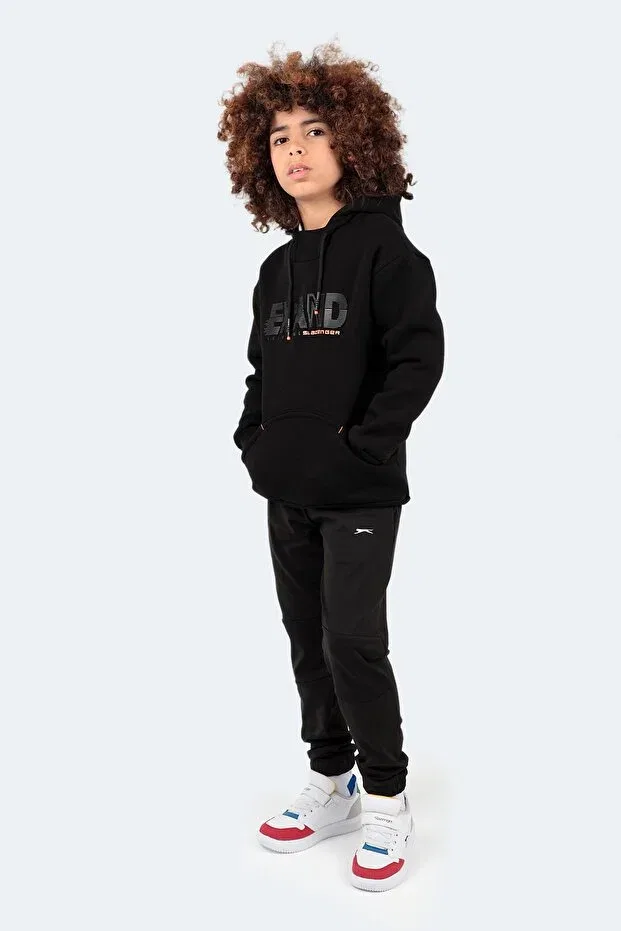 Детская толстовка для мальчиков хлопковая Slazenger, Black — фото 4