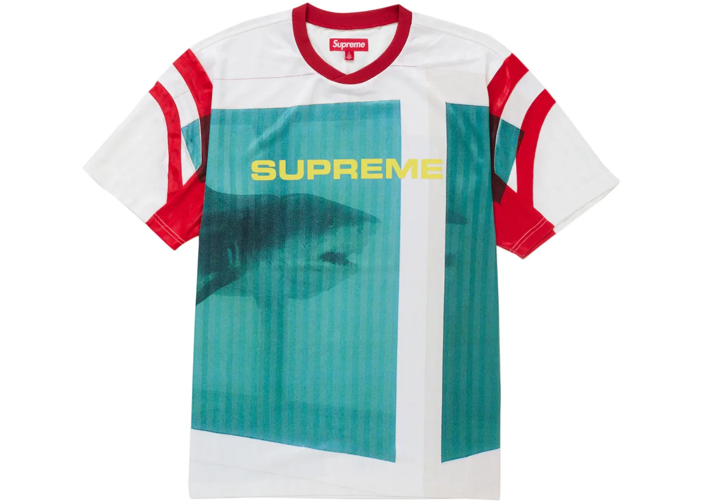 Мужская футбольная футболка с принтом Supreme Damien Hirst Soccer Jersey, White