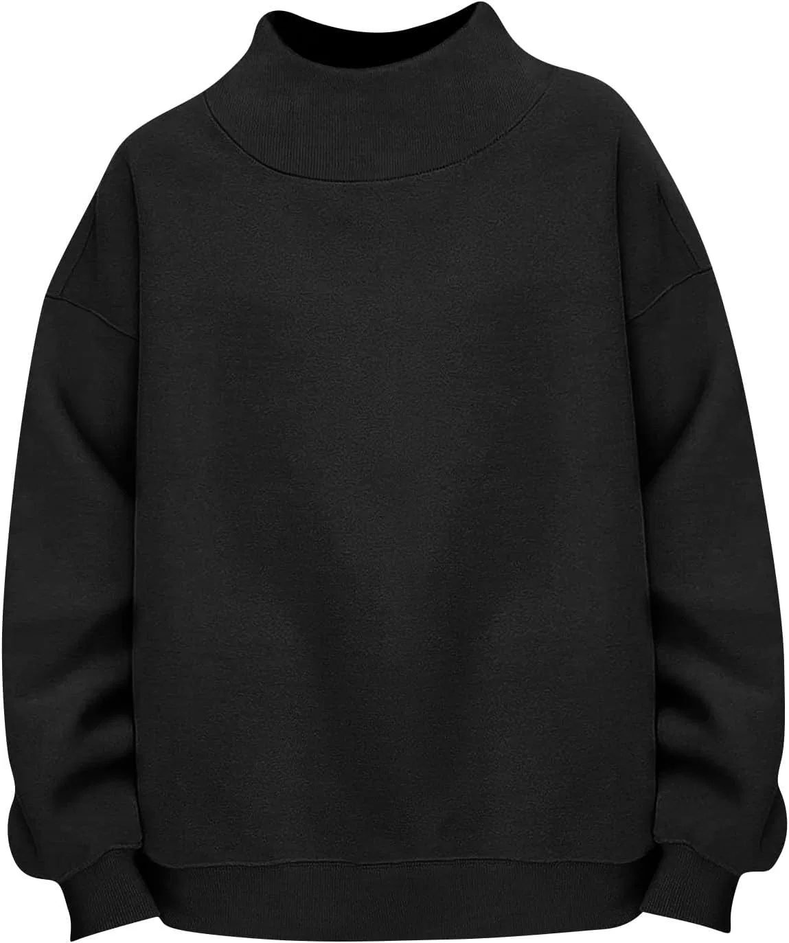 Женский свитшот с высоким воротом, модель Oversized, 2-Black — фото 4