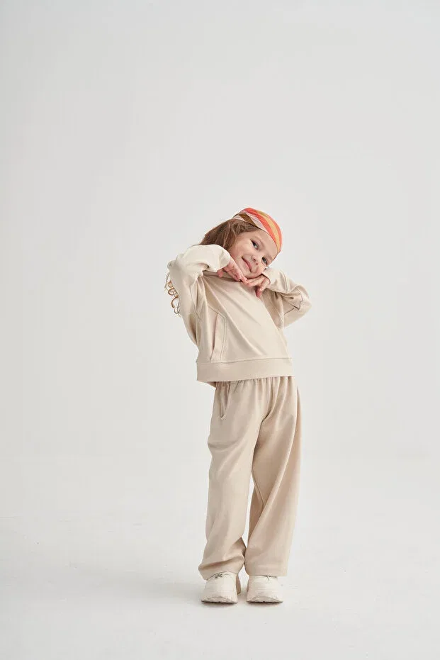 Детский комплект для девочек с капюшоном Oliven The Kid, Nude Color — фото 3