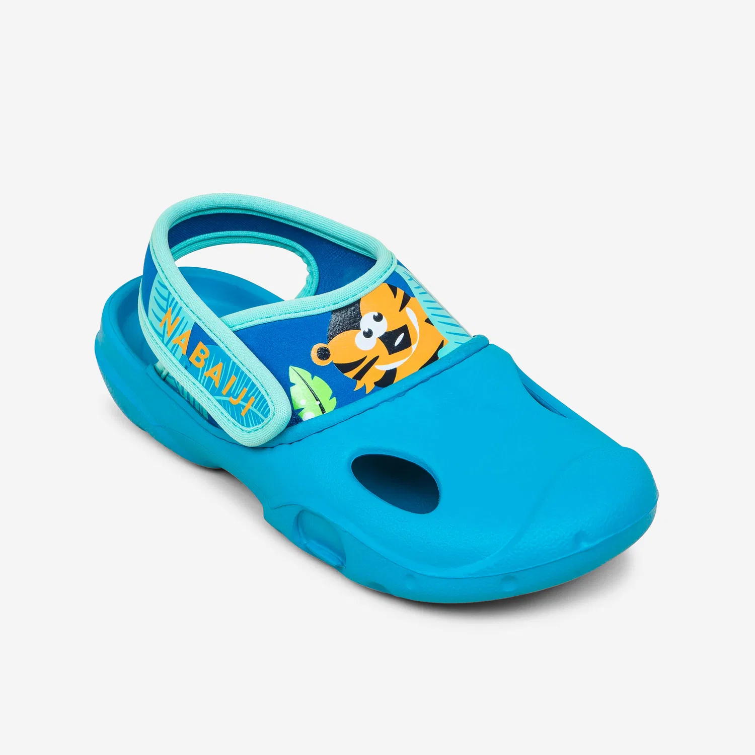 Детские шлепанцы для бассейна с ремешком Tiger Decathlon, Azurblau