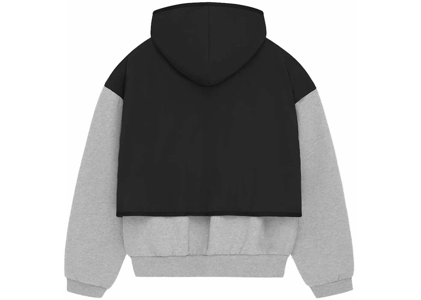 Мужской свитер с капюшоном из нейлона и флиса Sweater Fear of God, Light Heather Grey/Jet Black — фото 2