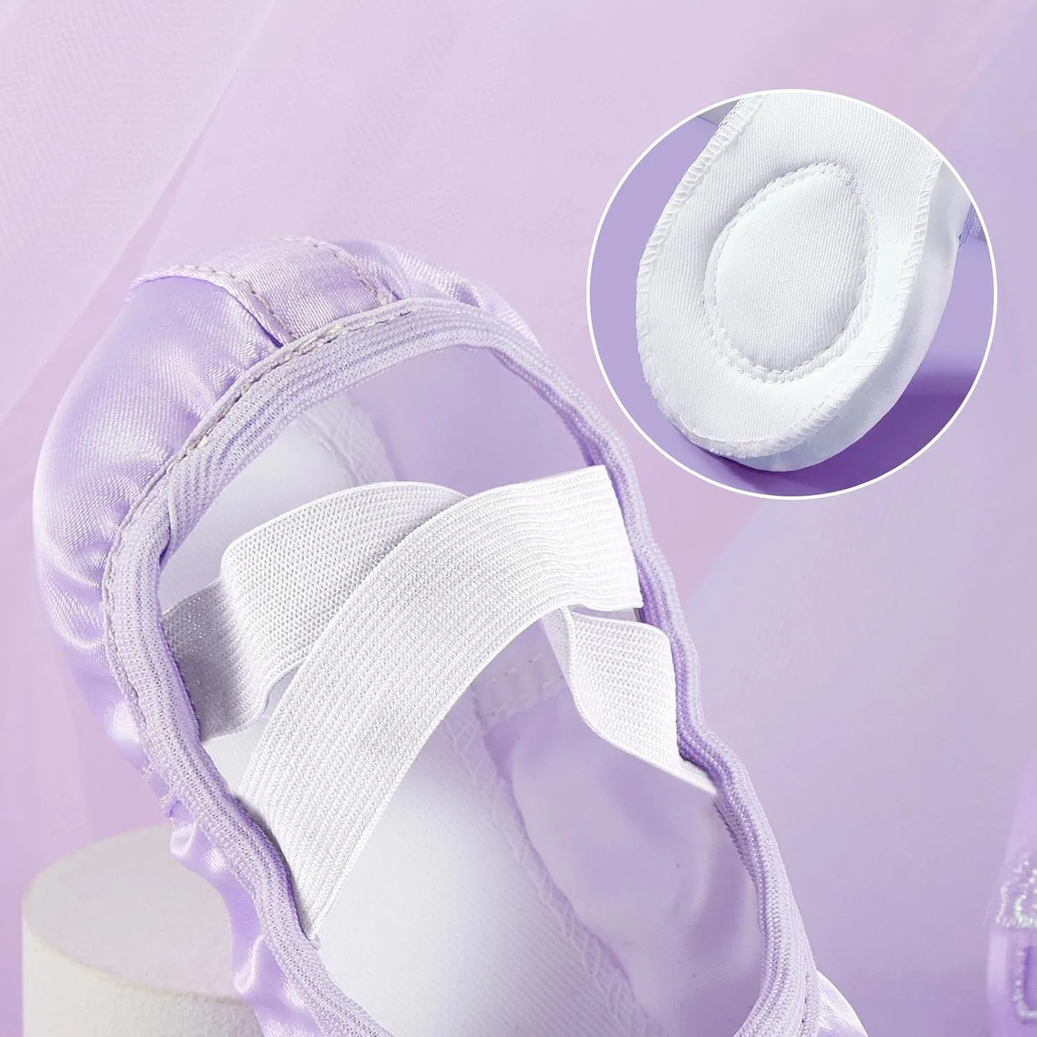 Детские балетки для девочек с принтом бабочки Phineein, Purple — фото 3