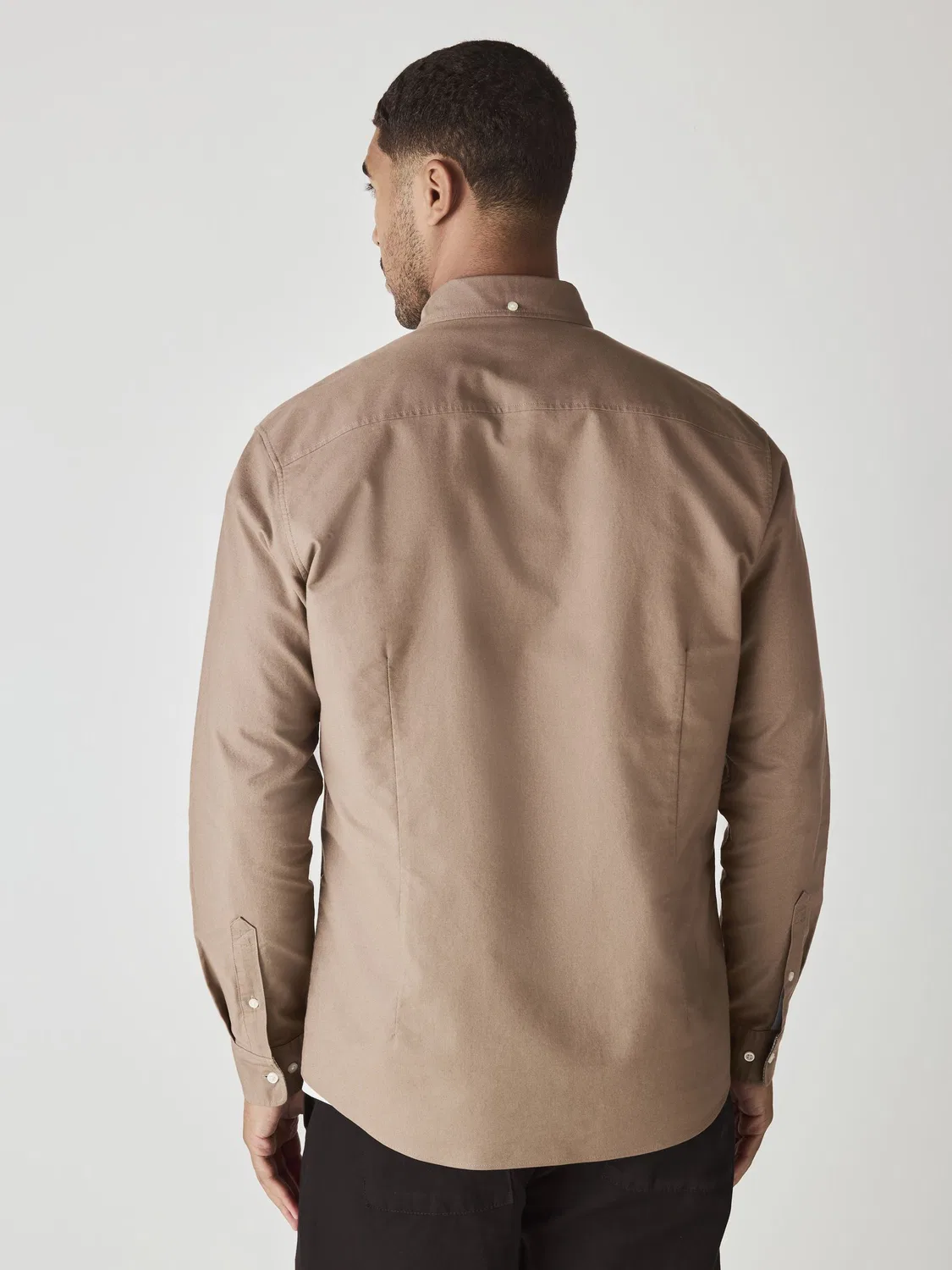 Рубашка оксфорд Slim Fit Long Sleeve Oxford Shirt Next, Stone Natural — фото 2