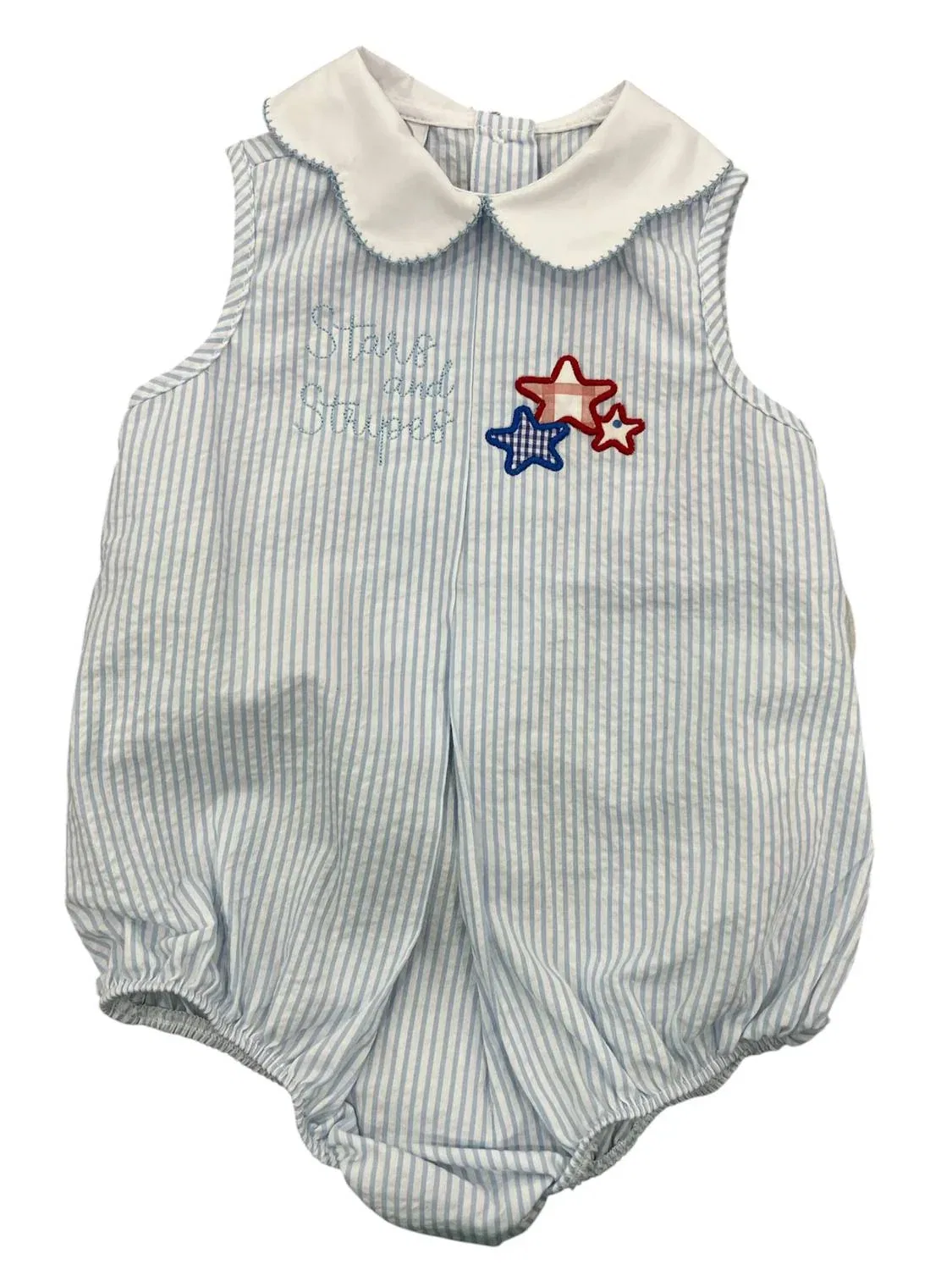 Детский боди-комбинезон с аппликацией Miia Stars And Stripes Pleat Bubble KREWE, синий