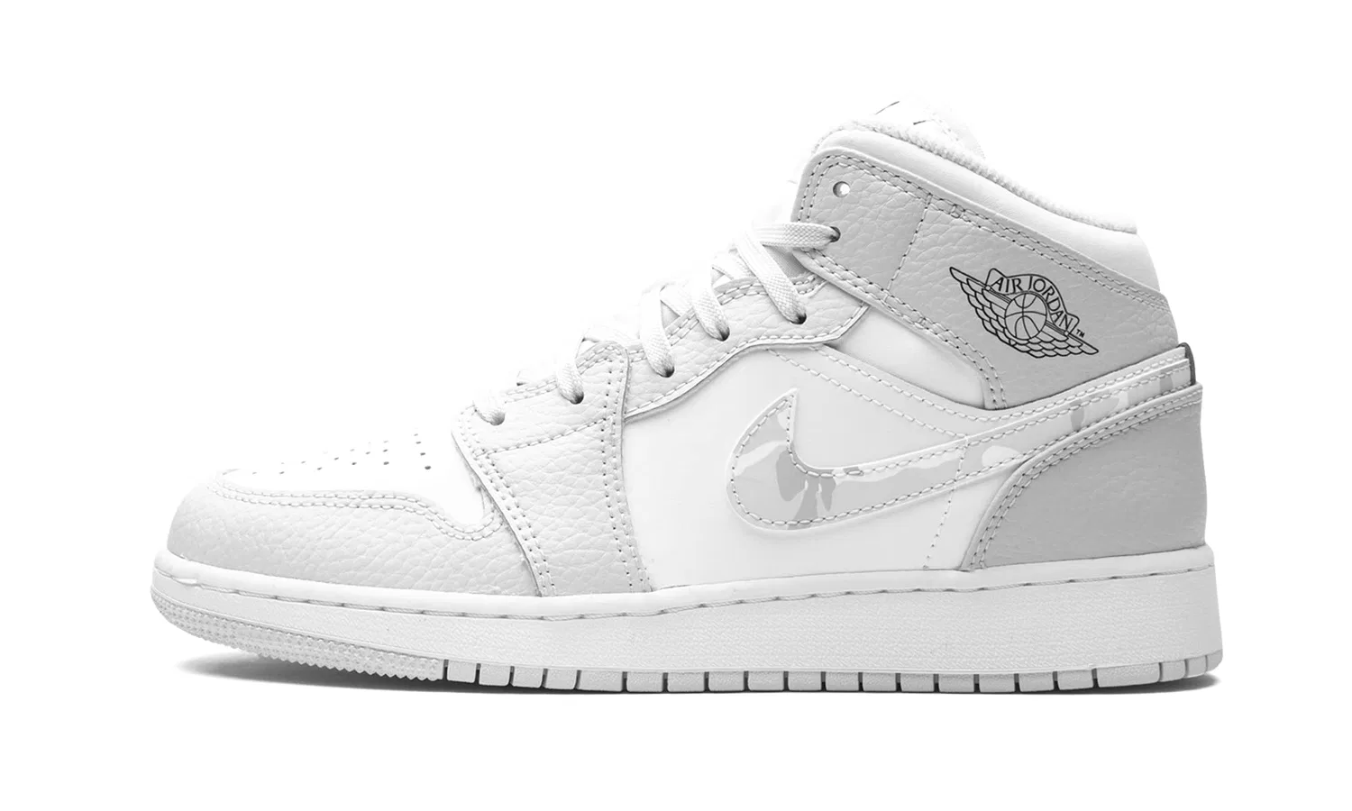 Детские кроссовки для девочек с принтом Air Jordan 1 Mid NIKE, Grey
