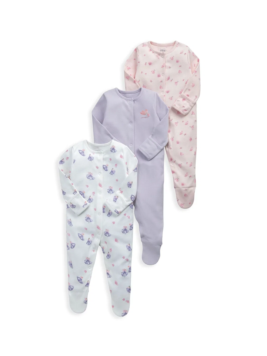 Комплект боди с длинным рукавом, 3 шт, Ballerina Mamas & Papas, розовый — фото 2