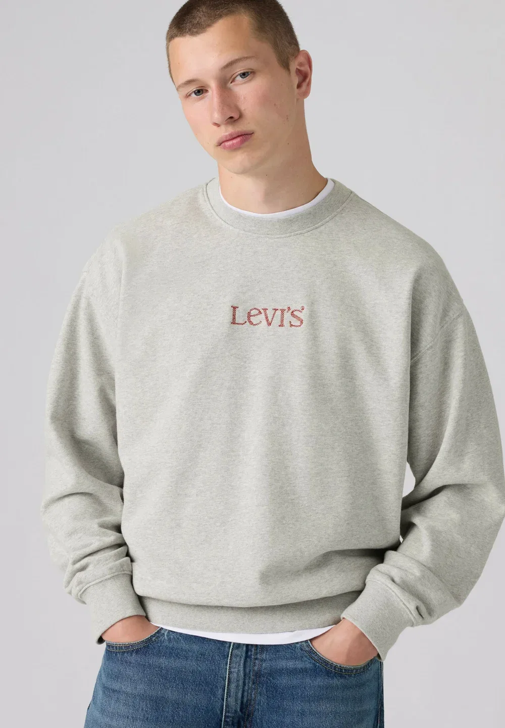 Толстовка Sunset Crew SSNL Logo 2 Light Heather Gr Levi'S, Ssnl Logo Light Heather Grey - Greys — фото 4