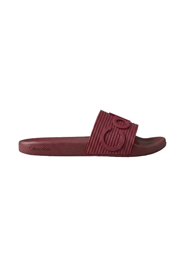 Сланцы Calvin Klein Nemo contoured emblem logo sliders pool slides, ревень