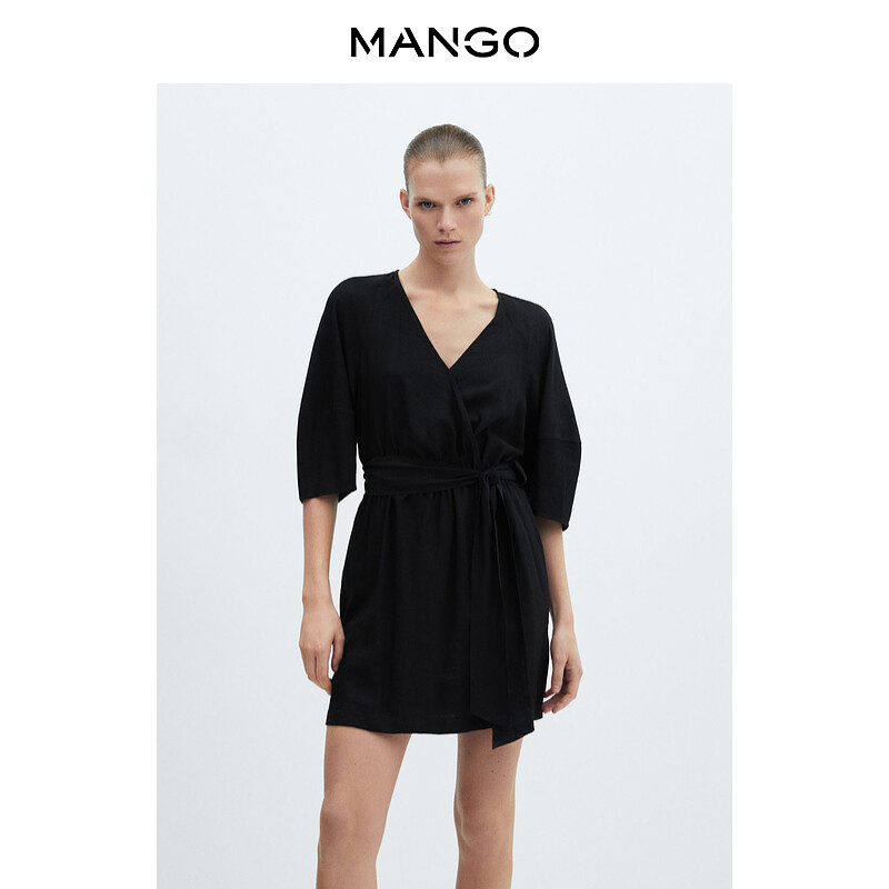 

Женское платье Mango с рукавами три четверти, черный