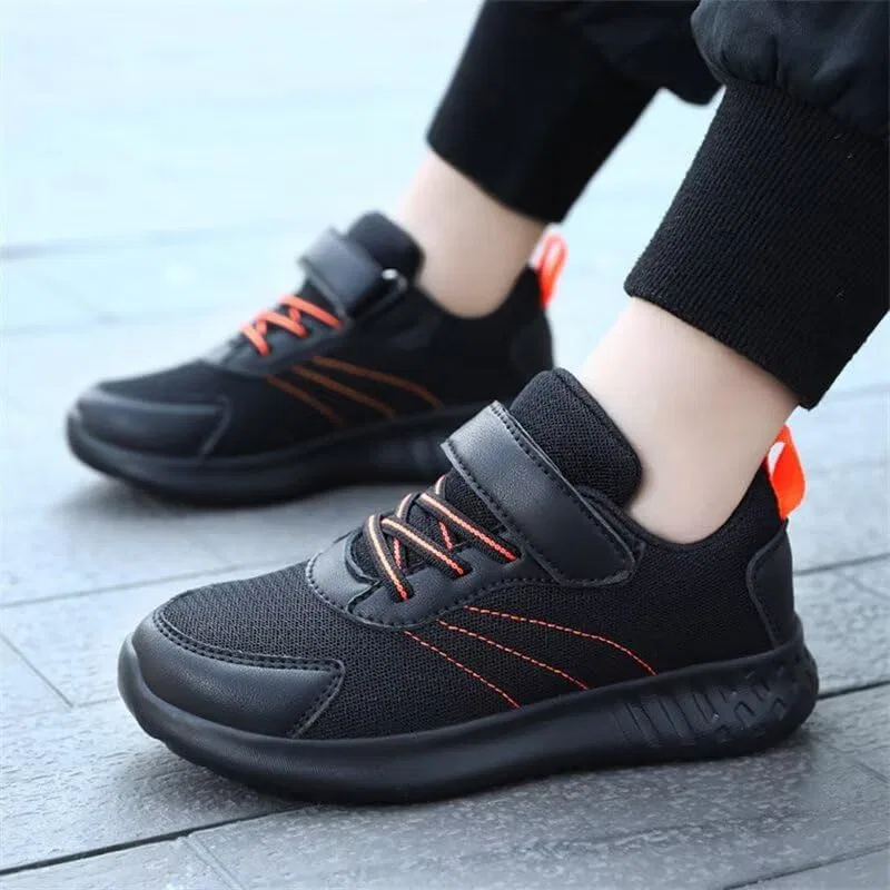 Детские кроссовки для мальчиков с дышащей сеткой Zonkacen, Black Orange — фото 2