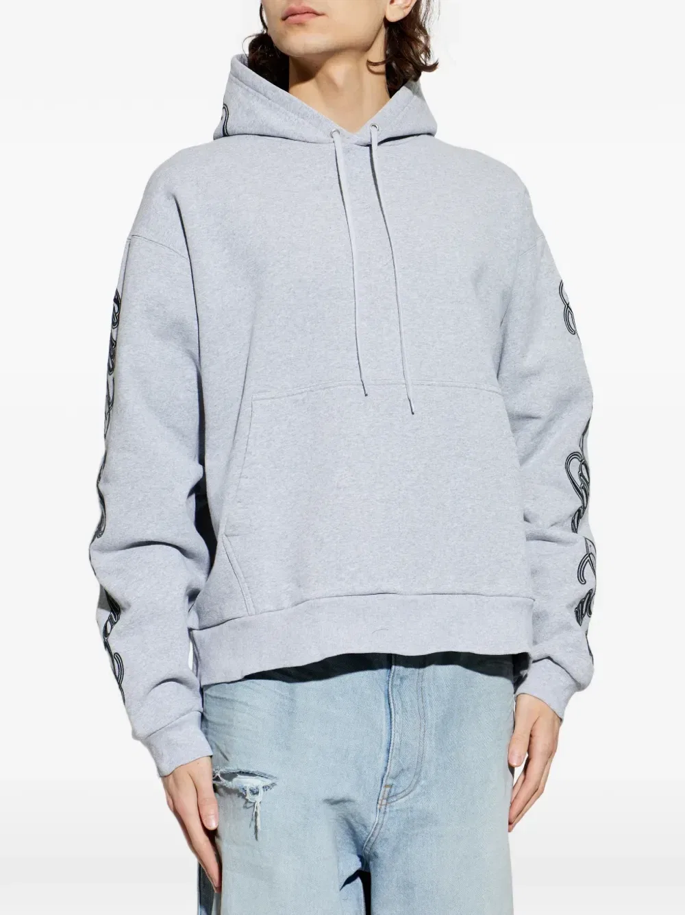 Худи Cursive Balenciaga, серый — фото 3