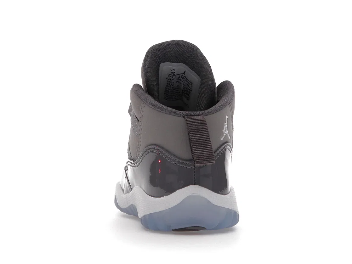 Детские кроссовки для мальчиков из нубука Jordan 11 Retro Cool Grey (2021) Jordan, Medium Grey/Multi-Color/Multi-Color — фото 4