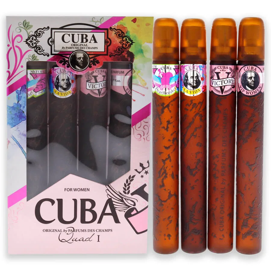 Набор парфюмерных спреев Cuba Quad I Set Heartbreaker, La Vida, Victory, And Vip Perfume Sprays, 35 мл