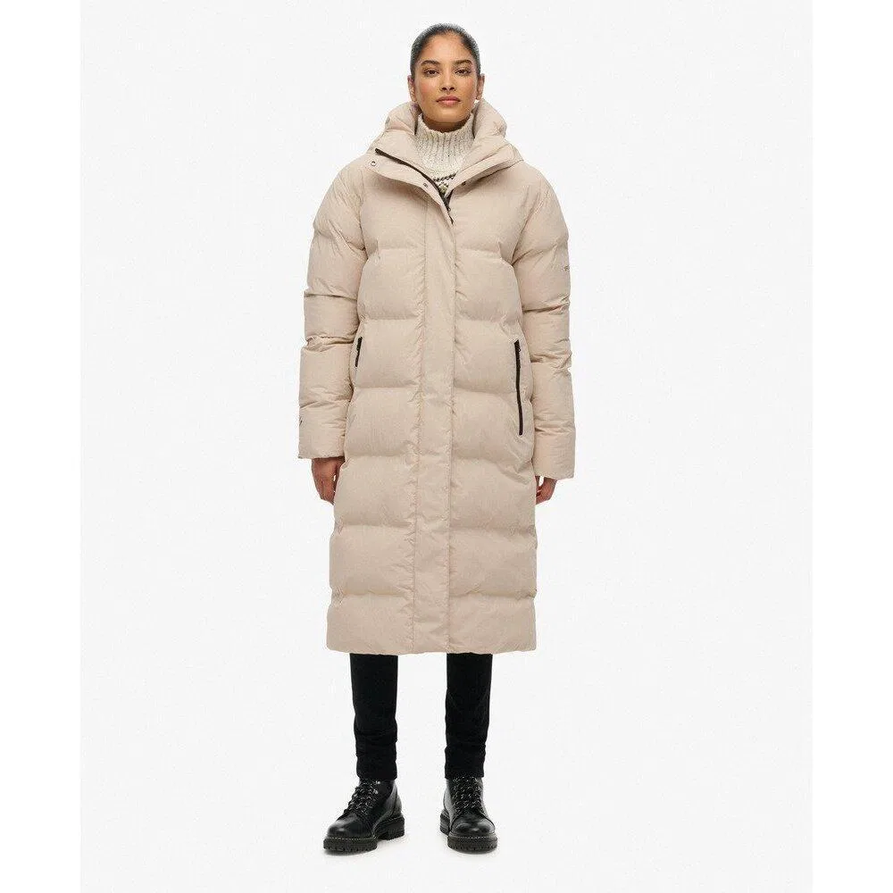 Женская длинная куртка с капюшоном Superdry, Grau — фото 2
