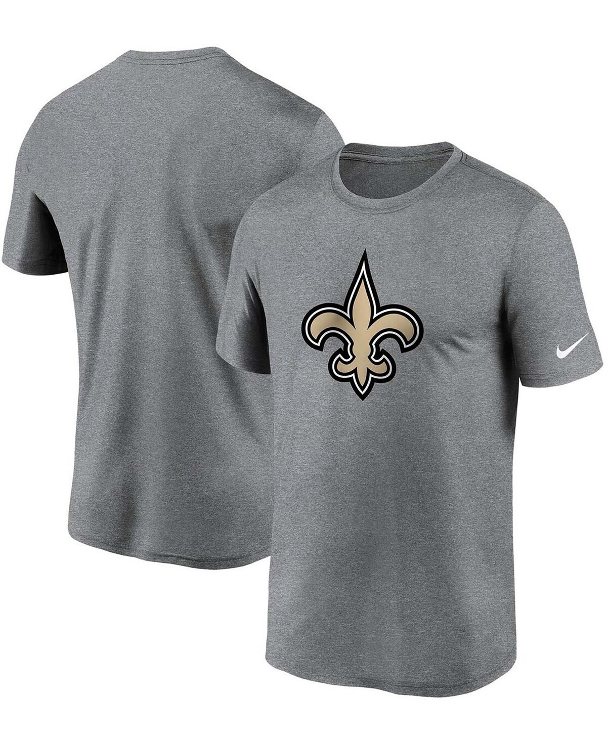 Мужская футболка big and tall из меланжевого древесного угля с логотипом new orleans saints essential legend performance Nike, мульти — фото 2