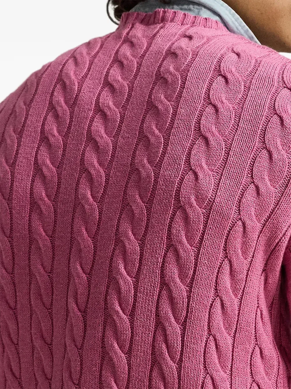 Свитер Pony фактурной вязки Polo Ralph Lauren, розовый — фото 4