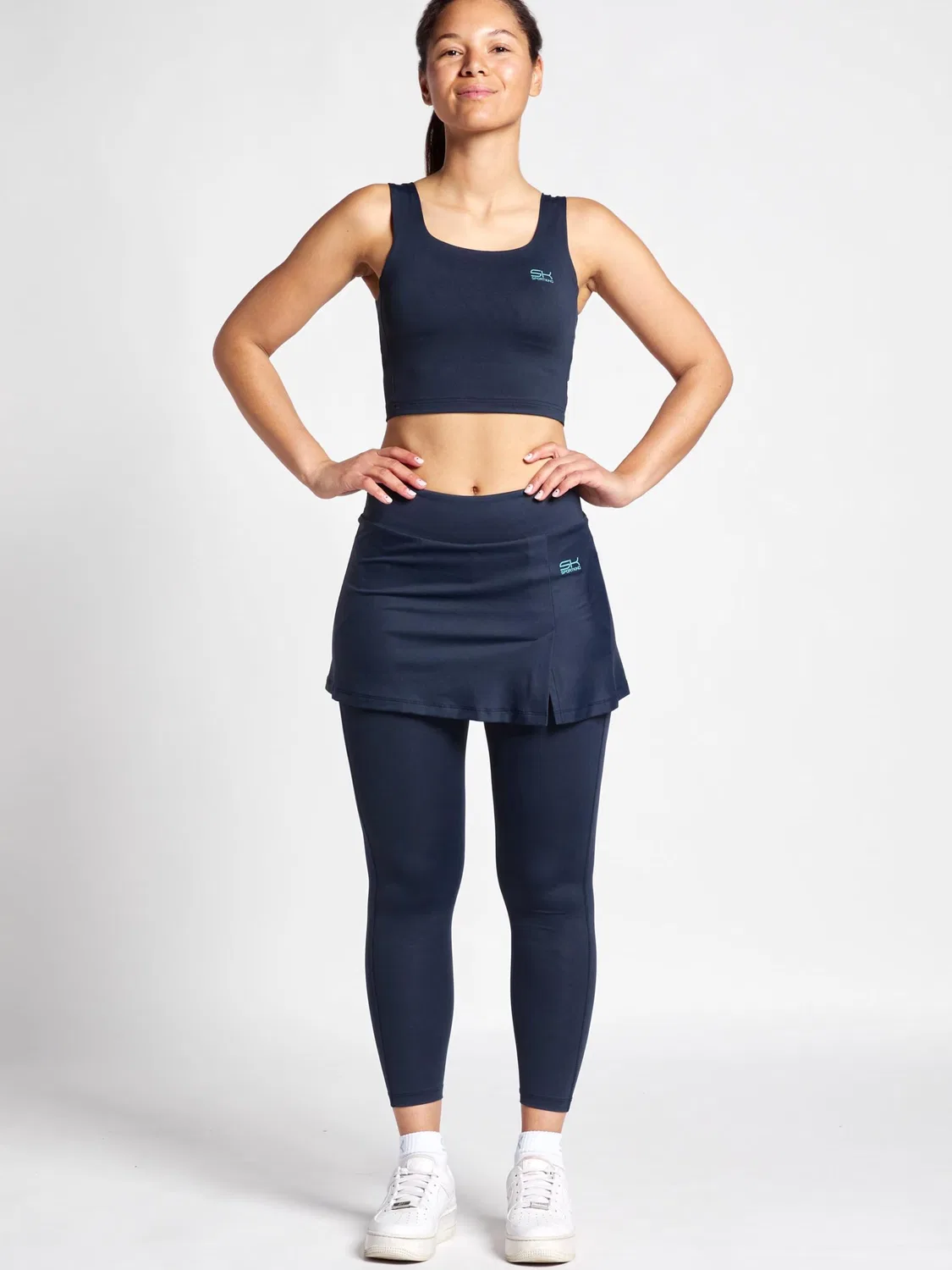 Спортивные брюки Sportkind Regular Workout Pants 2-в-1 Skirt, темно-синие — фото 2