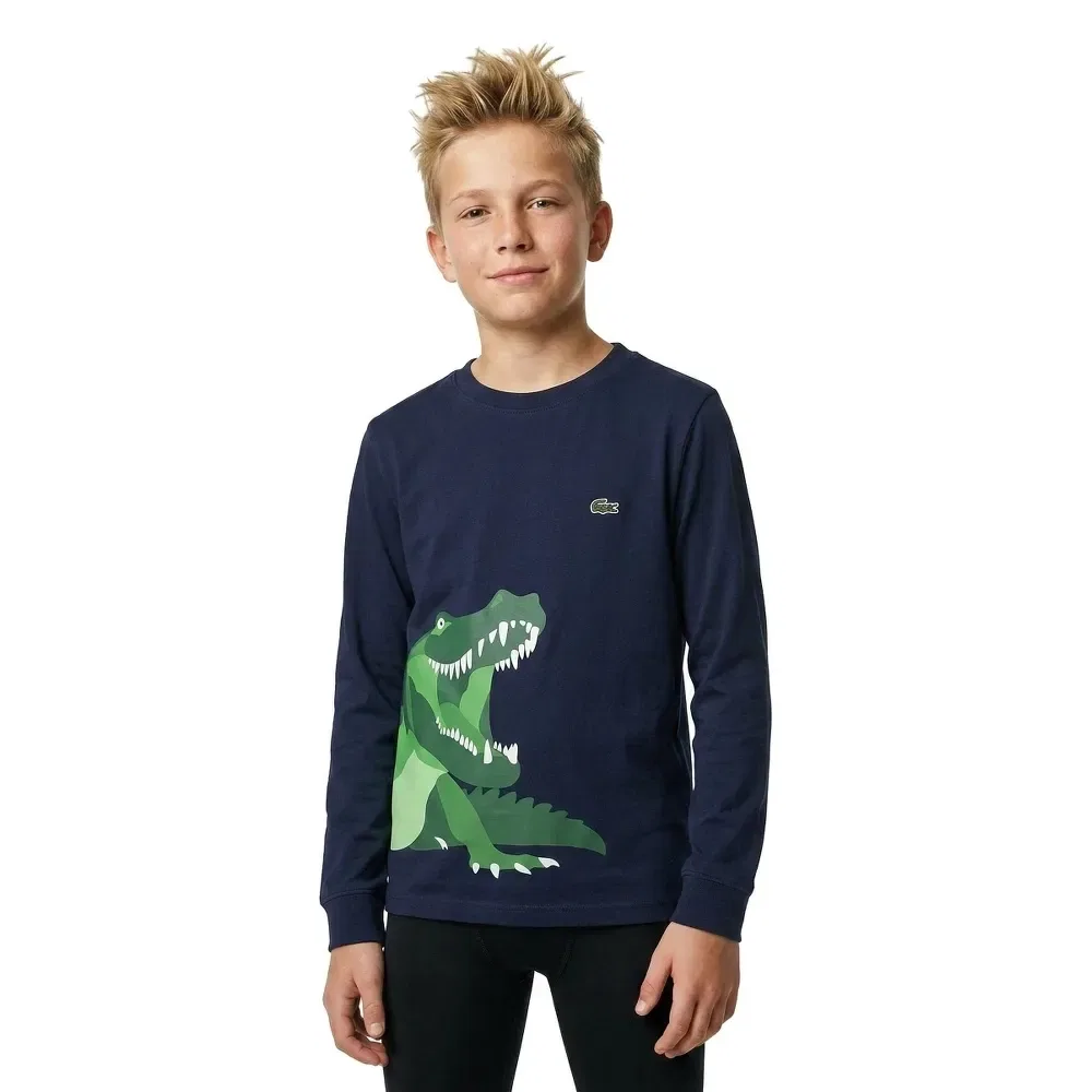 Футболка с длинным рукавом Team Lacoste Kids, синий — фото 3