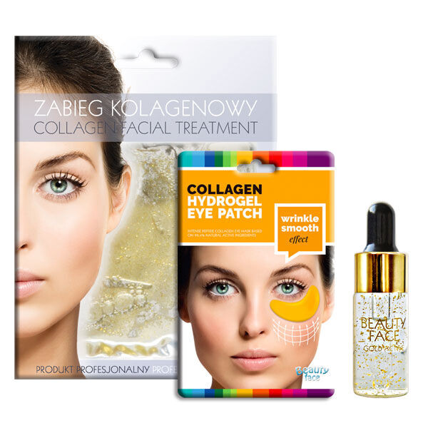 

Beautyface Gold набор: сыворотка для глаз, 10 мл + коллагеновая маска для лица, 1 шт + коллагеновые подушечки для глаз, 1 пара
