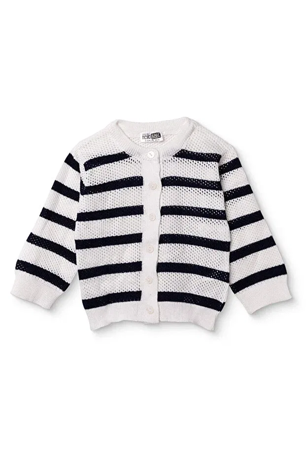 Детский кардиган для девочек с длинным рукавом Ebebek Hello Baby, Ecru Printed