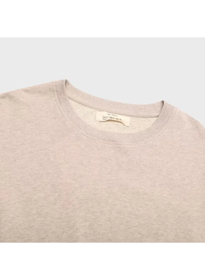 Свитшот с круглым вырезом Zara, овсяный — фото 4